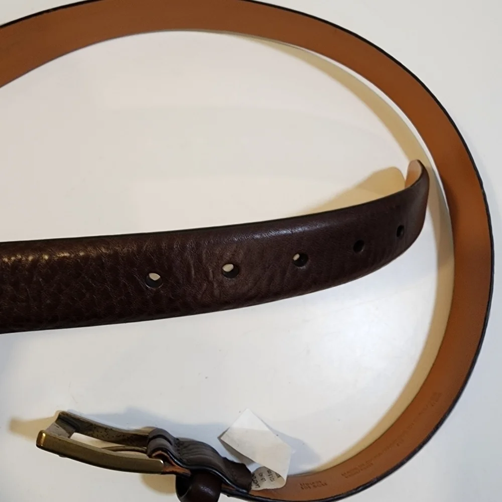 LAND'S END men's Brown Cow Leather Belt size 40